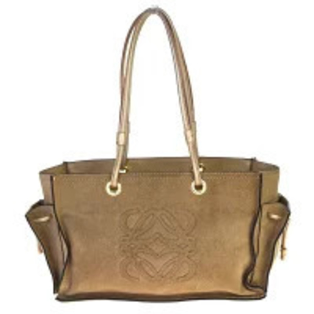 Loewe Glitter Suede Leather Shoulder Bag Gold